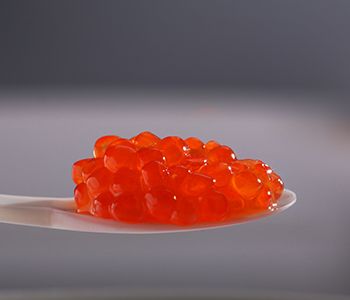 spoon with trout caviar