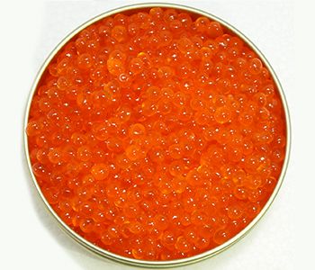 open can of trout caviar